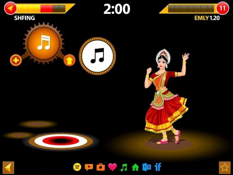 Mohiniyattam Magic Motion Gameplay Screenshot showing classical Mohiniyattam dance movements with rhythm interface